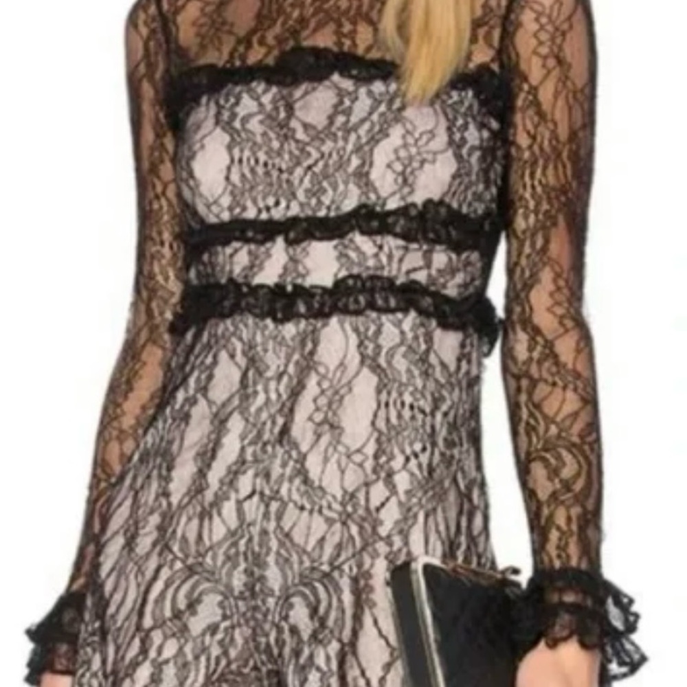 Alexis Black Lace Long Sleeve Romper